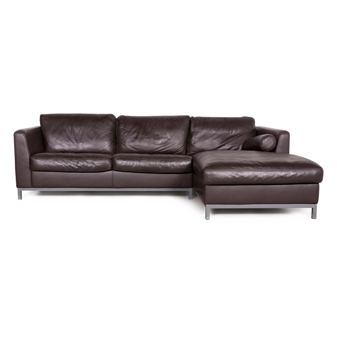 Machalke Designer Leder Ecksofa Braun Echtleder Sofa Couch #7942