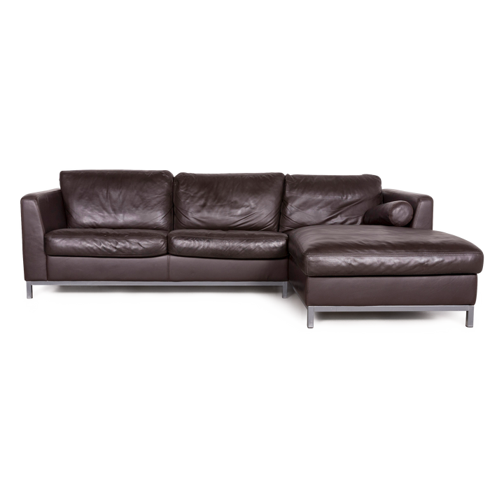 Machalke Designer Leder Ecksofa Braun Echtleder Sofa Couch #7942