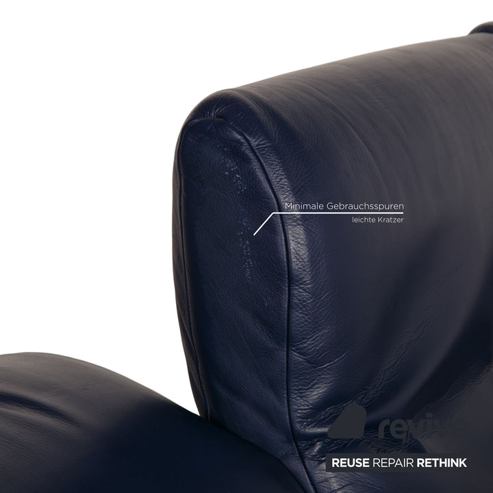 de Sede DS 10 Leder Dreisitzer Blau Sofa Couch Funktion