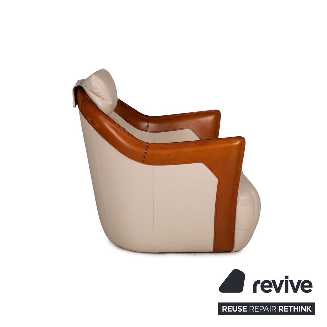 de Sede DS 146 ensemble canapé en cuir crème 2xtrois places 1xfauteuil