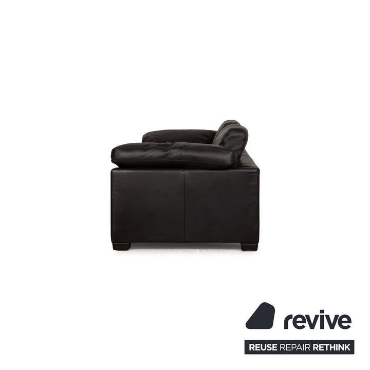 de Sede DS 17 leather three-seater black sofa couch