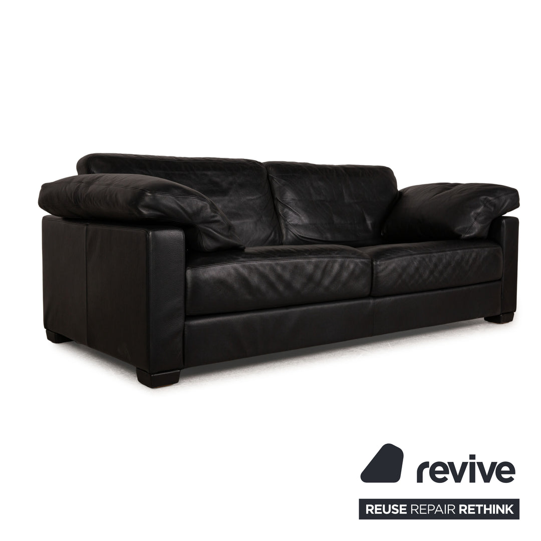 de Sede DS 17 leather three-seater black sofa couch