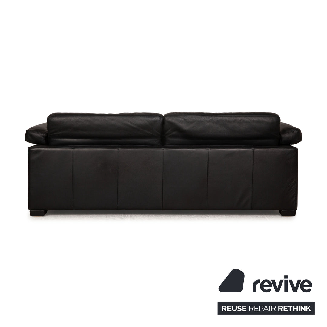de Sede DS 17 leather three-seater black sofa couch