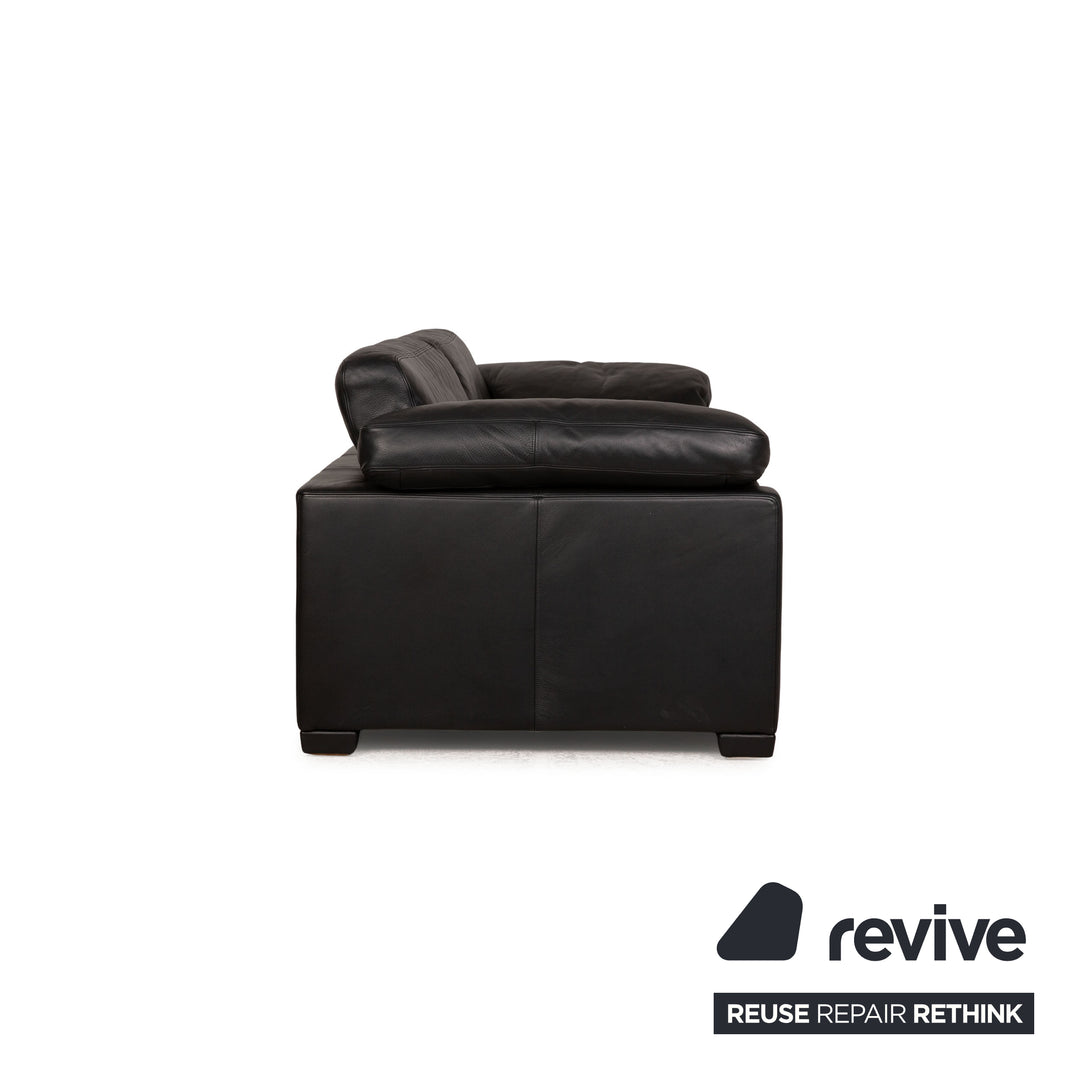 de Sede DS 17 leather three-seater black sofa couch