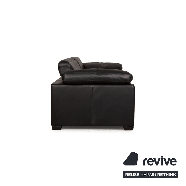 de Sede DS 17 leather three-seater black sofa couch