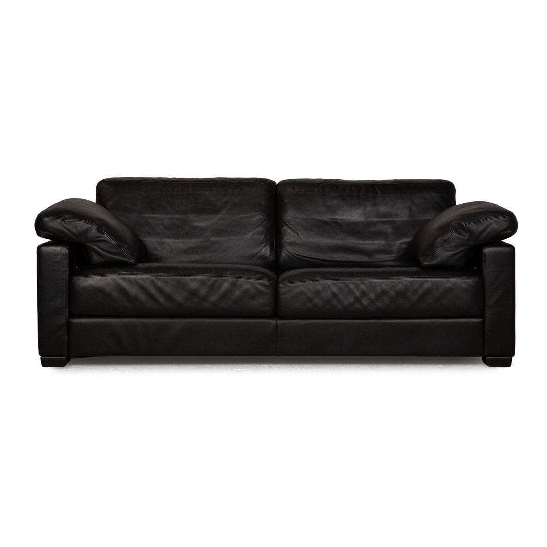 de Sede DS 17 leather three-seater black sofa couch