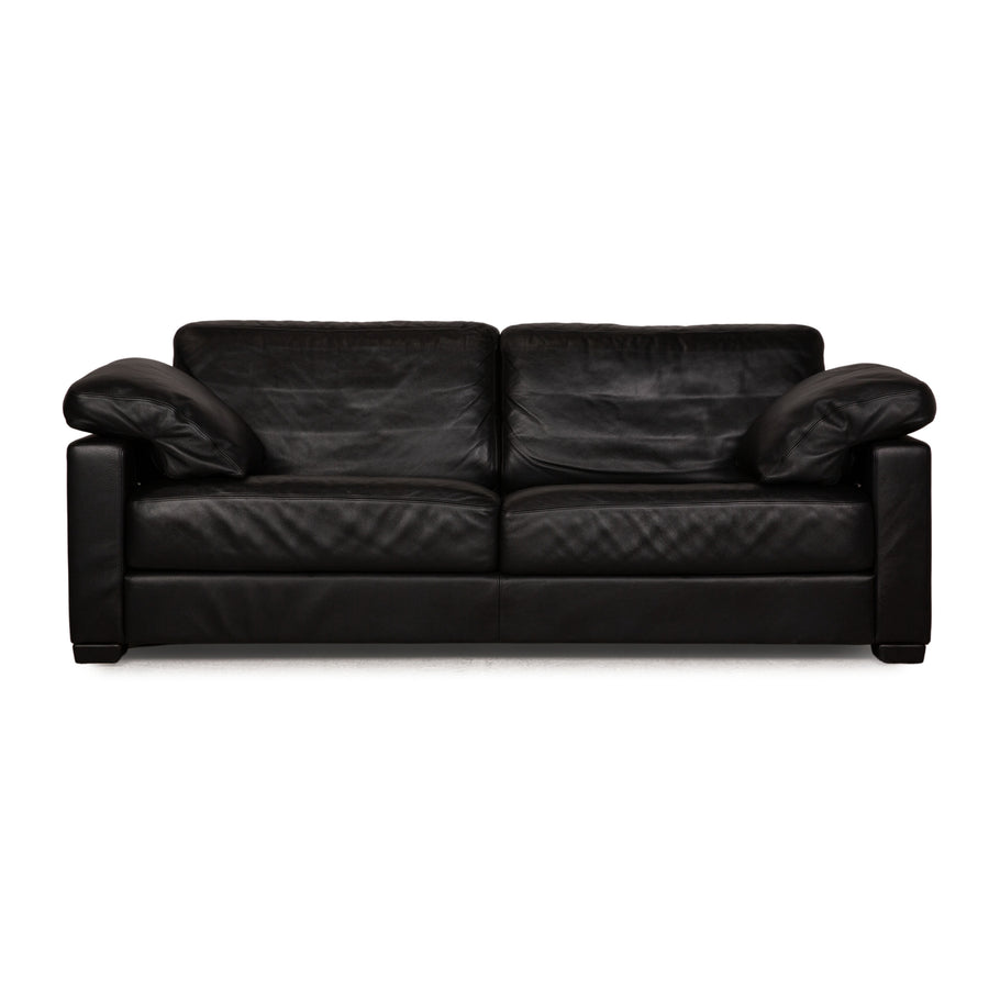 de Sede DS 17 leather three-seater black sofa couch