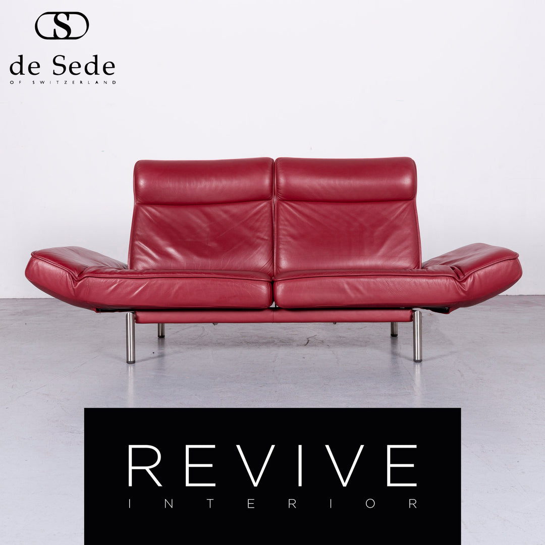 De Sede DS 450 Canapé design en cuir rouge Canapé trois places en cuir véritable #6853