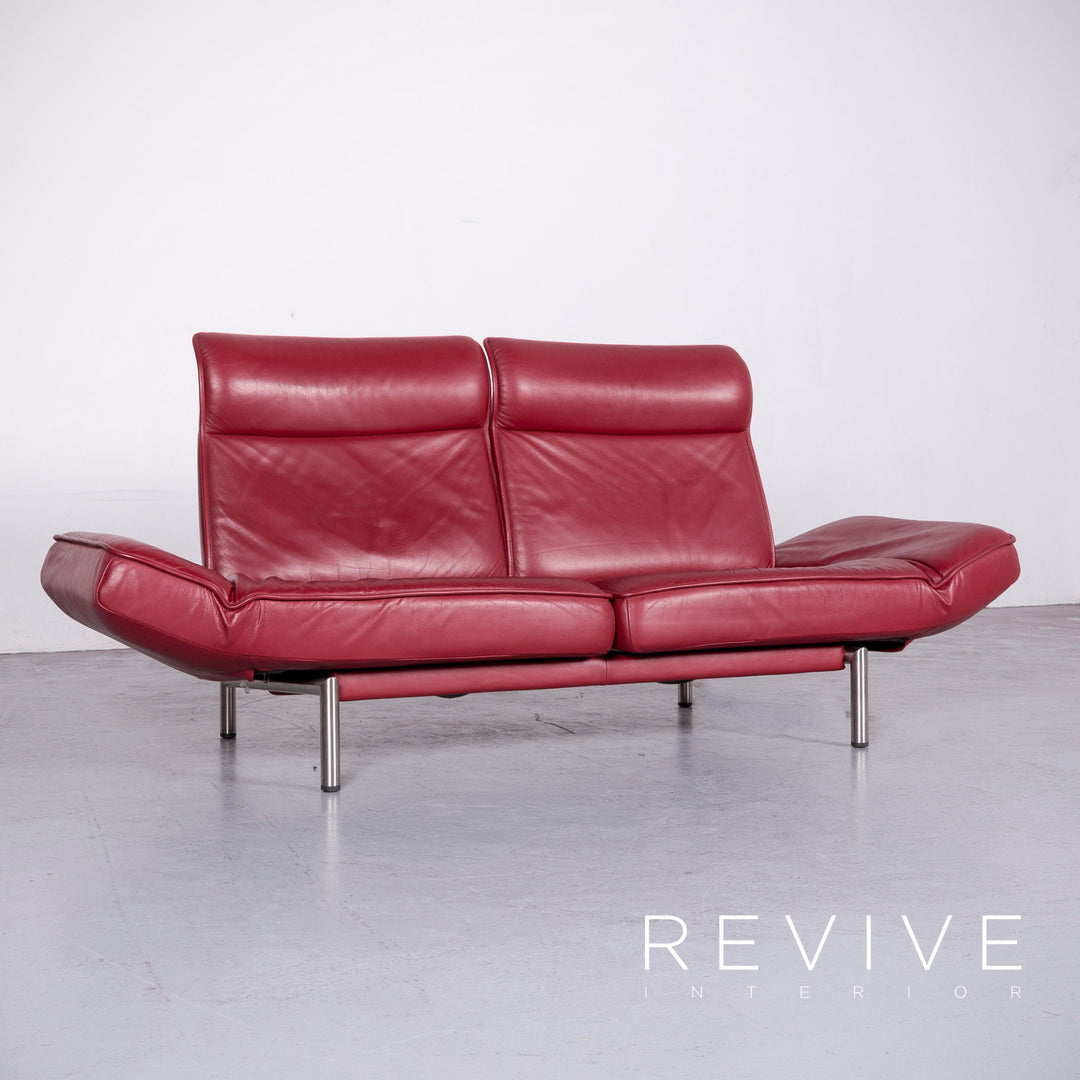 De Sede DS 450 Canapé design en cuir rouge Canapé trois places en cuir véritable #6853
