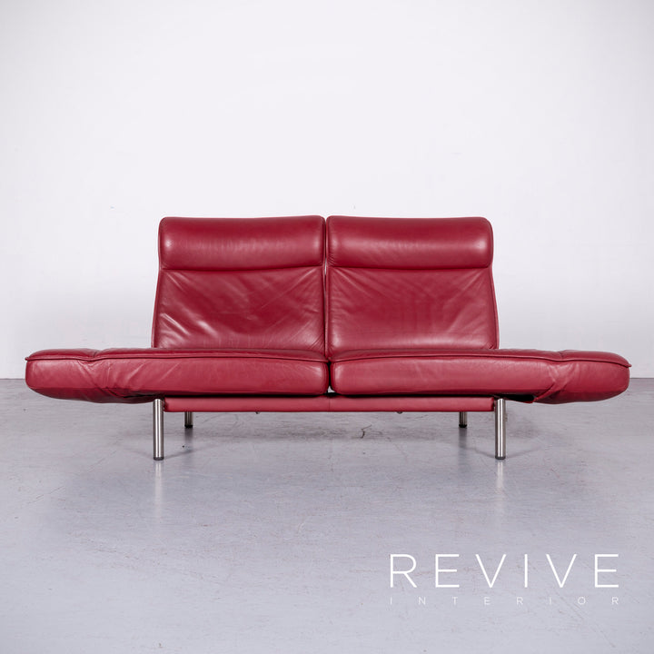 De Sede DS 450 Canapé design en cuir rouge Canapé trois places en cuir véritable #6853