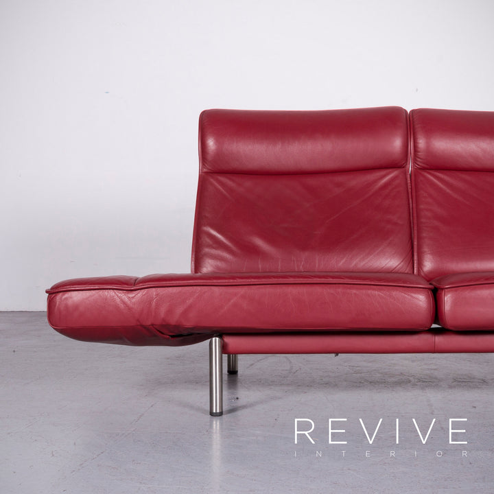 De Sede DS 450 Canapé design en cuir rouge Canapé trois places en cuir véritable #6853