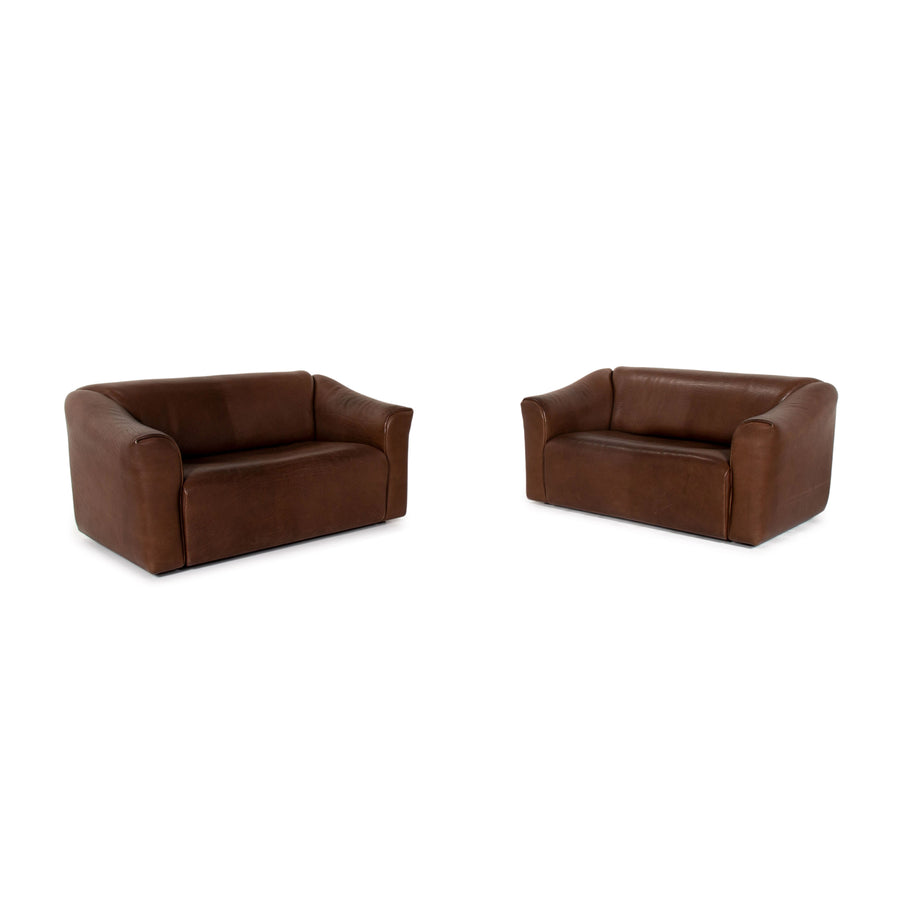 de Sede DS 47 leather sofa set brown 2x two-seater #14273