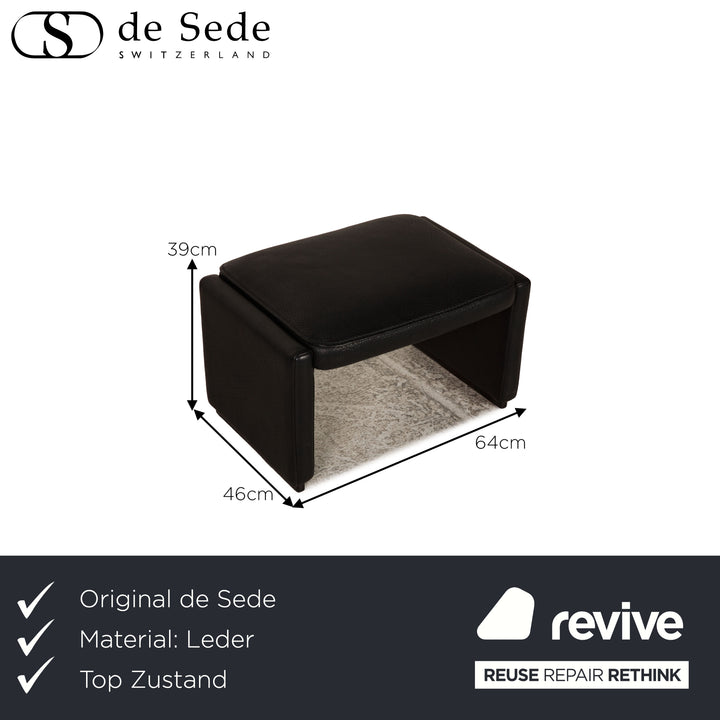 de Sede DS 50 Leather Stool Black