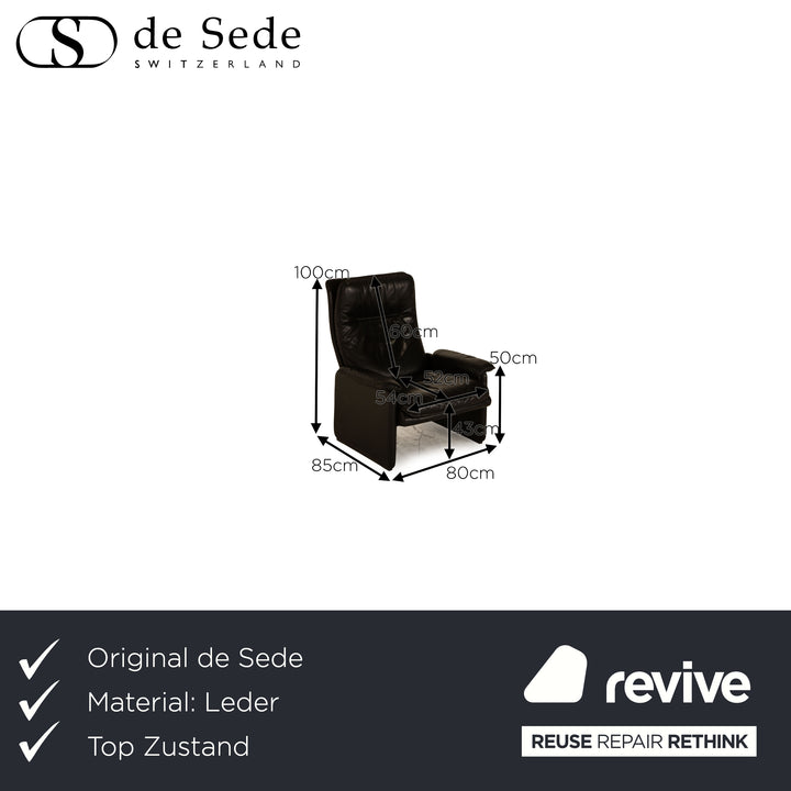 de Sede DS 61 Leather Armchair Black
