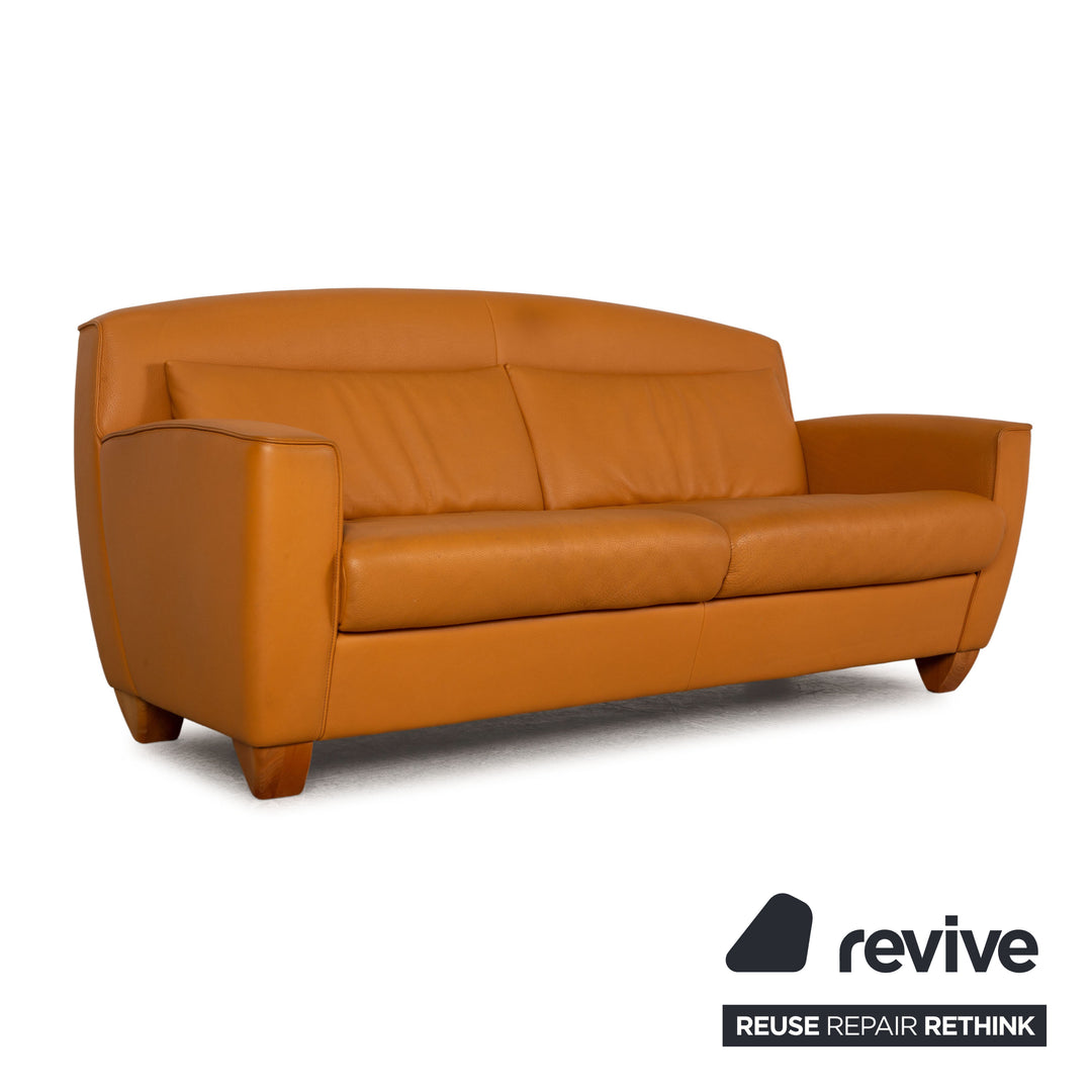 de Sede Leather Sofa Orange two seater couch