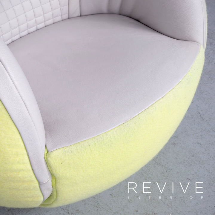 de Sede DS-9100 Tennis Ball Leather Chair Yellow Genuine Leather Fabric Chair 1985 WTA Tournament #6701