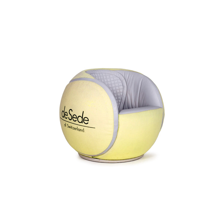de Sede DS-9100 Tennisball Leder Filz Sessel Gelb Stuhl 1985 WTA Turnier #11065