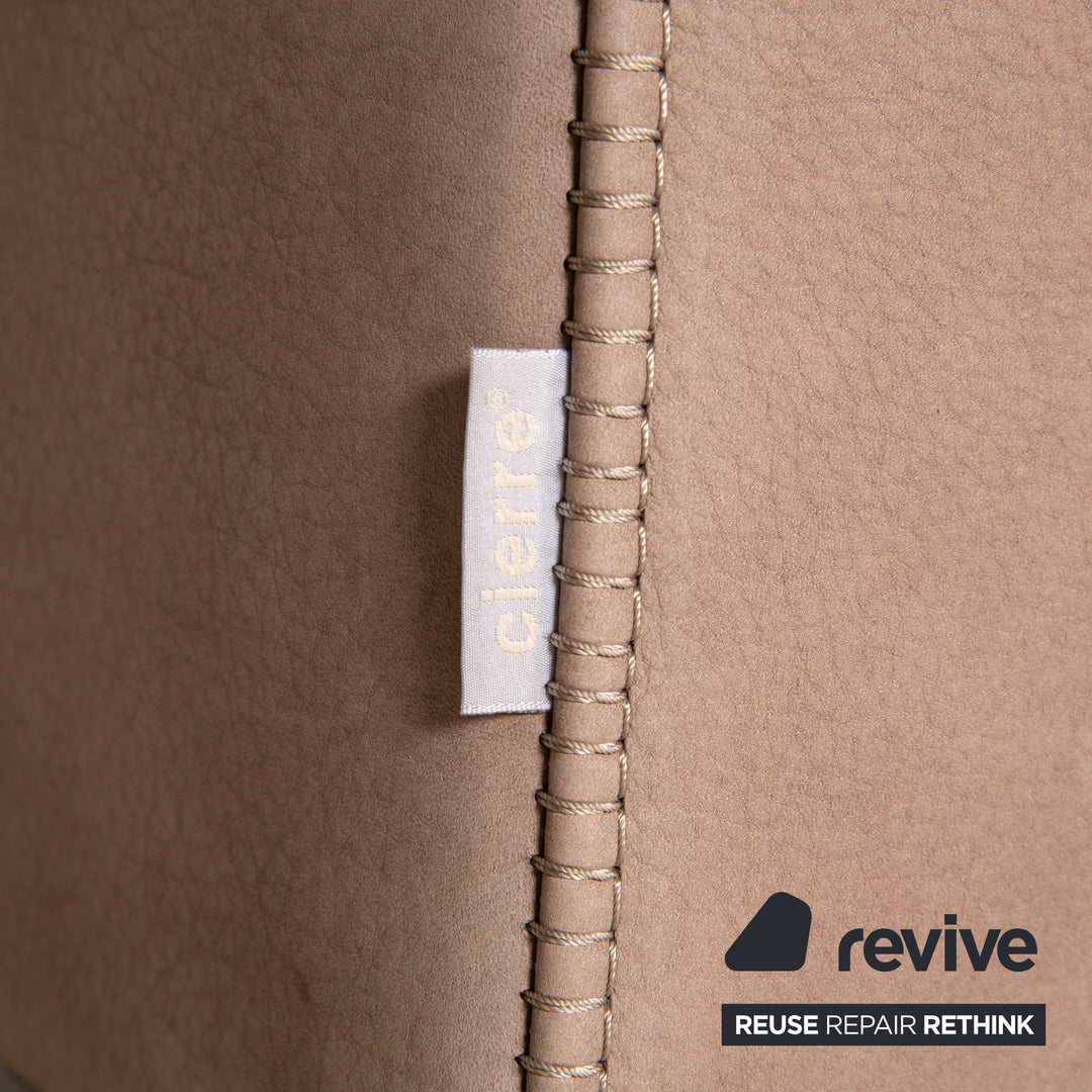 Divani Rigoletto Leder Sofa Beige Dreisitzer Couch