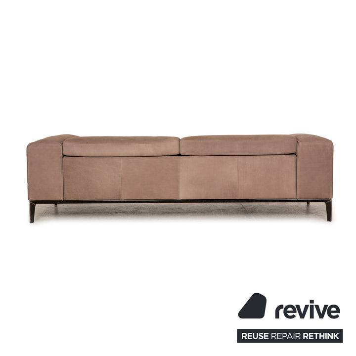Divani Rigoletto Leder Sofa Beige Dreisitzer Couch