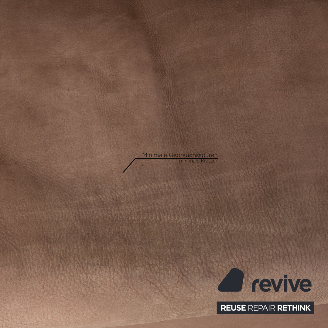 Divani Rigoletto Leder Sofa Beige Dreisitzer Couch
