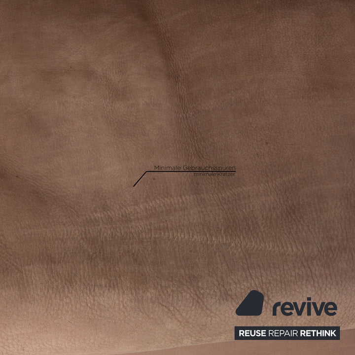 Divani Rigoletto Leder Sofa Beige Dreisitzer Couch
