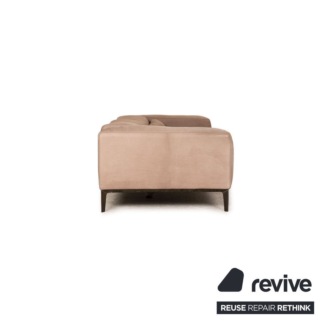 Divani Rigoletto Leder Sofa Beige Dreisitzer Couch