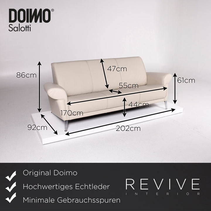 Doimo leather sofa set gray 1x three-seater 1x two-seater couch #11569
