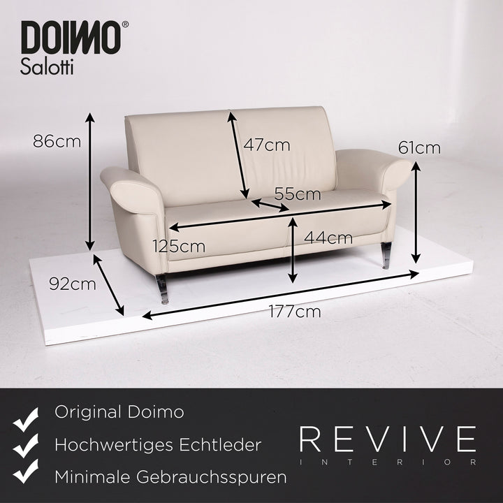Doimo leather sofa set gray 1x three-seater 1x two-seater couch #11569