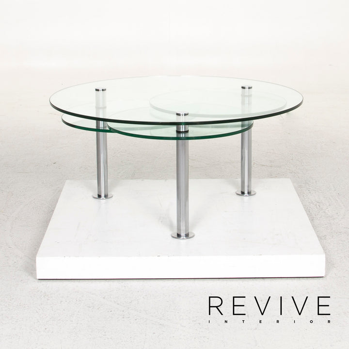 Draenert Intermezzo Glas Couchtisch Silber Variabel Funktion Tisch #12506