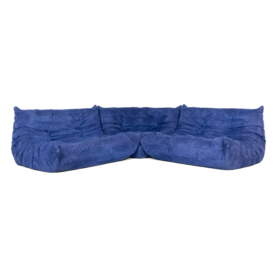 ligne roset Togo Designer Stoff Ecksofa Blau Sofa Couch #7259