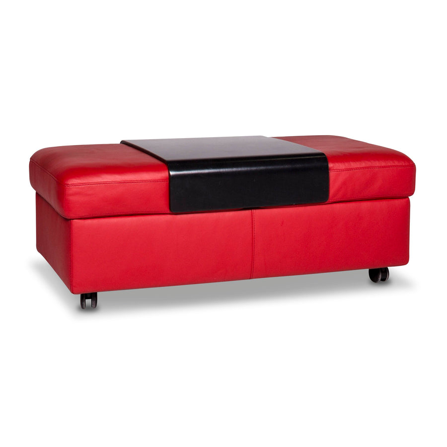 Stressless Arion Designer Leather Stool Red #9571