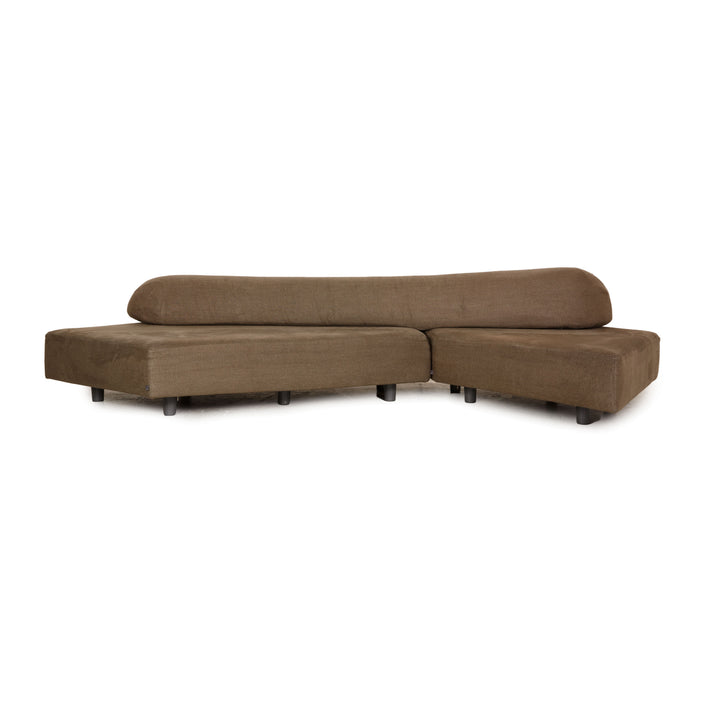edra rock fabric corner sofa beige sofa couch recamier right