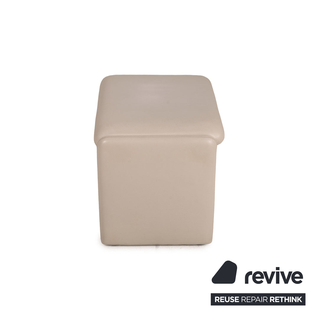 Erpo Chalet Tabouret en Cuir Crème
