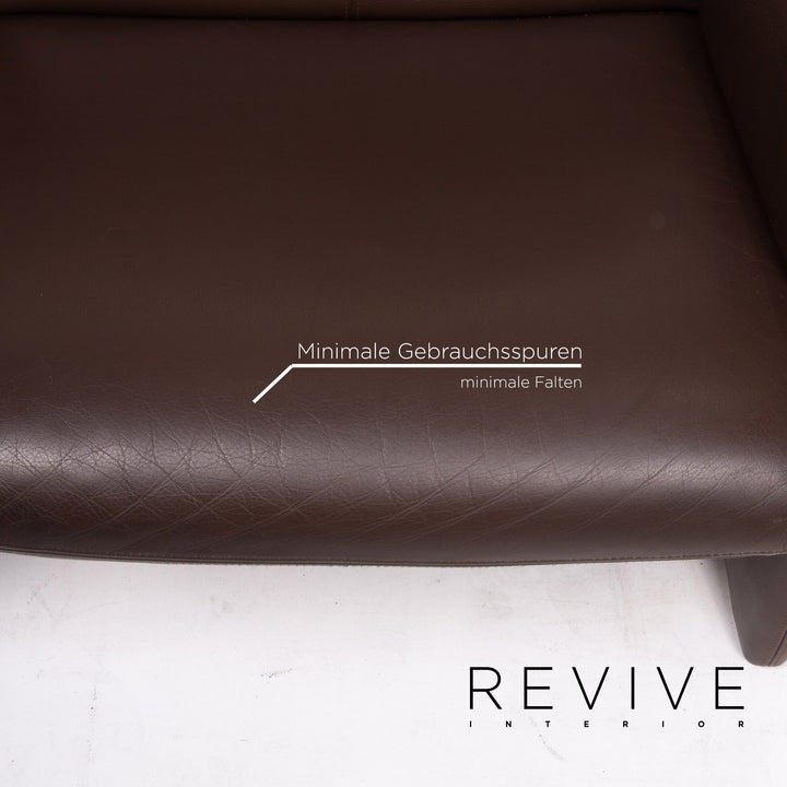 Erpo City leather sofa brown dark brown two-seater couch