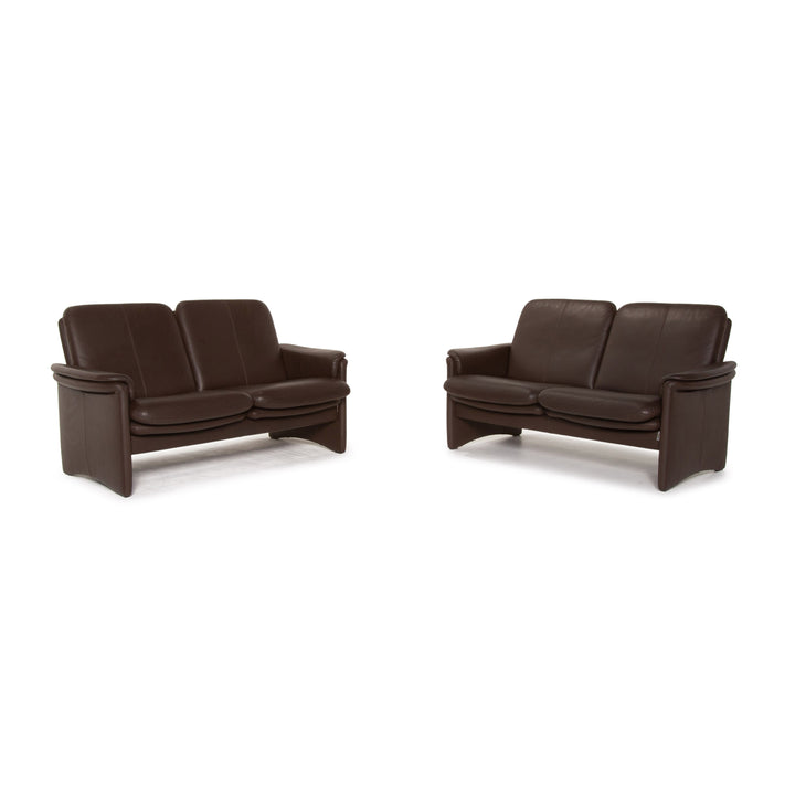 Erpo City leather sofa brown dark brown two-seater couch