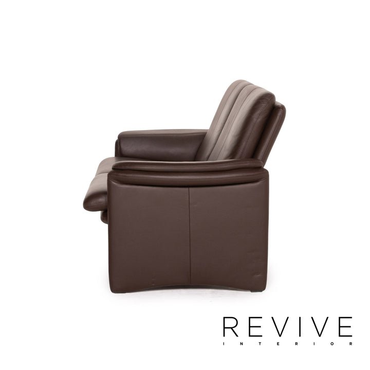 Erpo City leather sofa brown dark brown two-seater couch