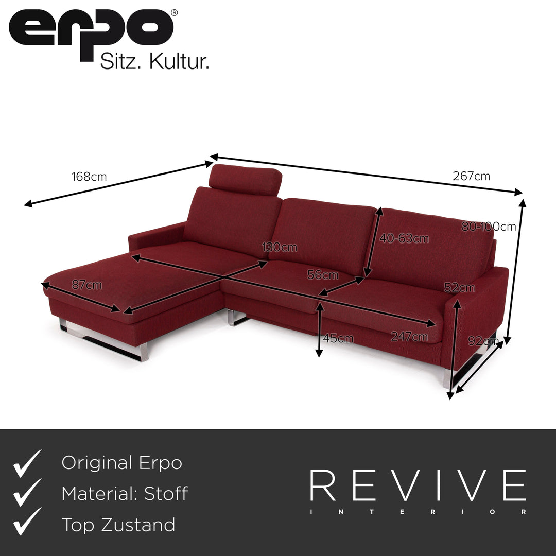 Erpo CL 500 Stoff Sofa Rot Ecksofa