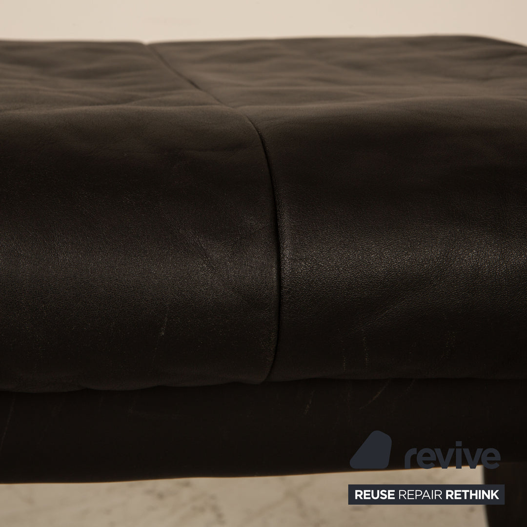 Erpo Lugano Leder Hocker Schwarz