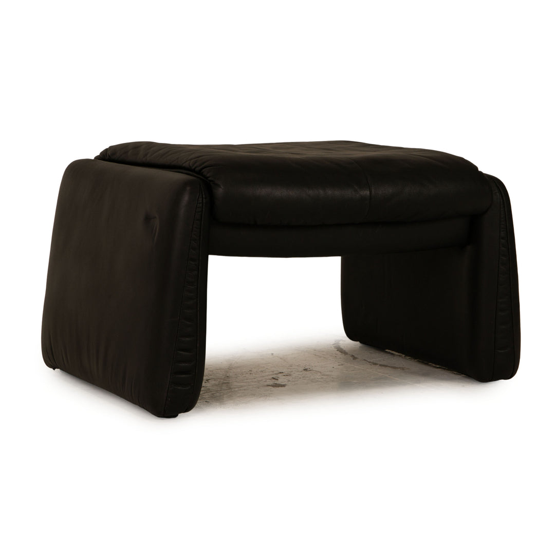 Erpo Lugano Leder Hocker Schwarz