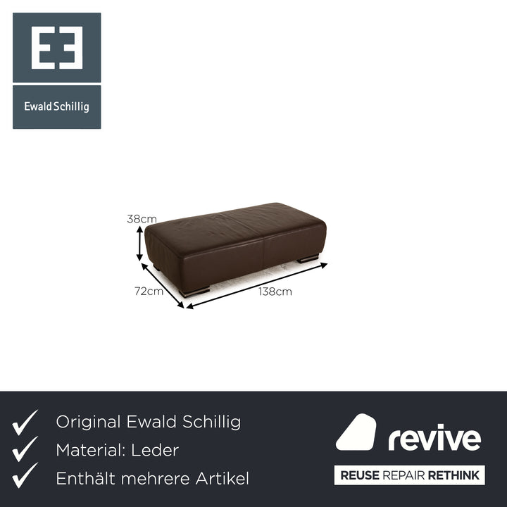Ewald Schillig Bentley Leather Sofa Set Dark Brown Corner Sofa Stool Couch
