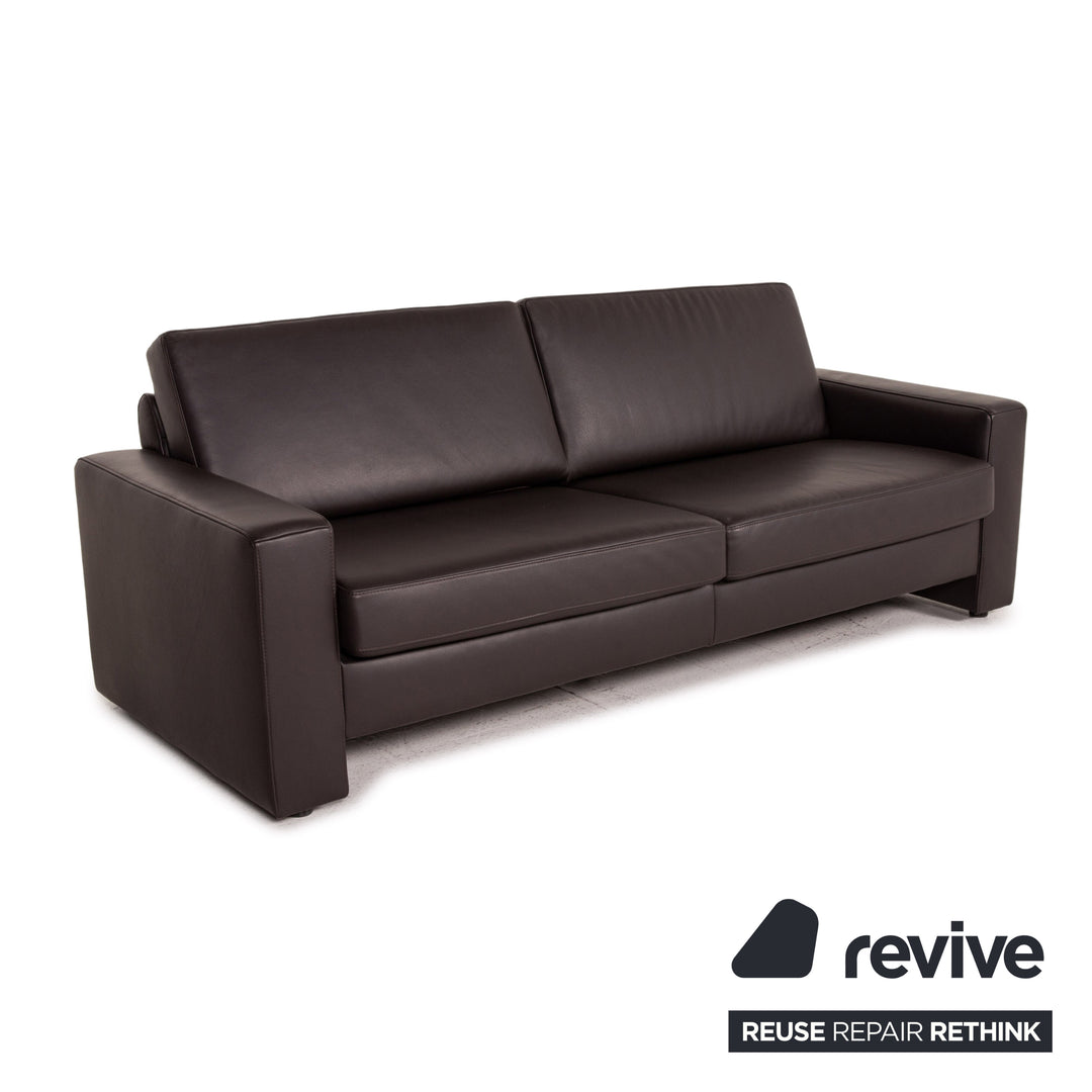 Ewald Schillig Concept Plus Canapé en cuir marron Canapé trois places marron foncé