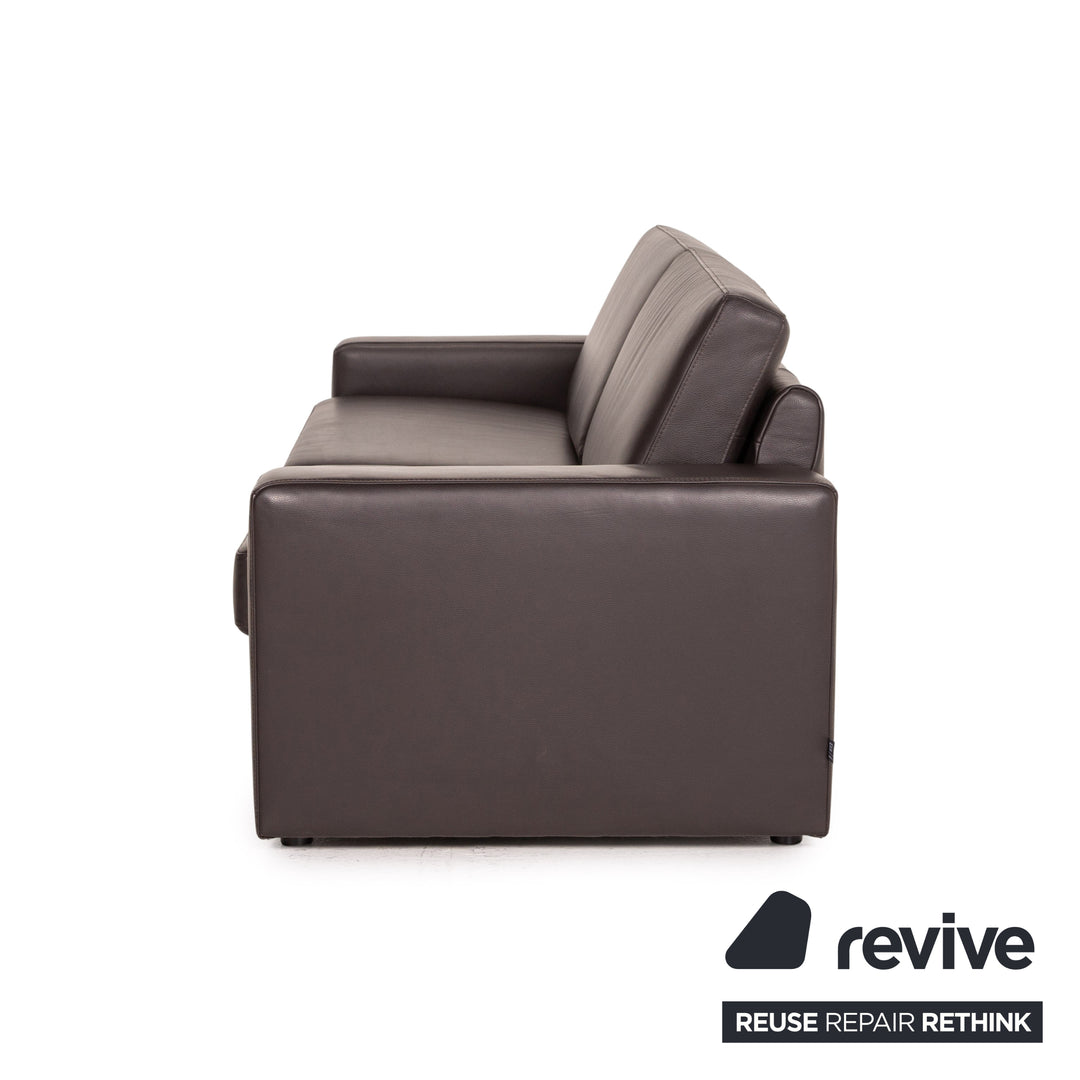 Ewald Schillig Concept Plus Canapé en cuir marron Canapé trois places marron foncé