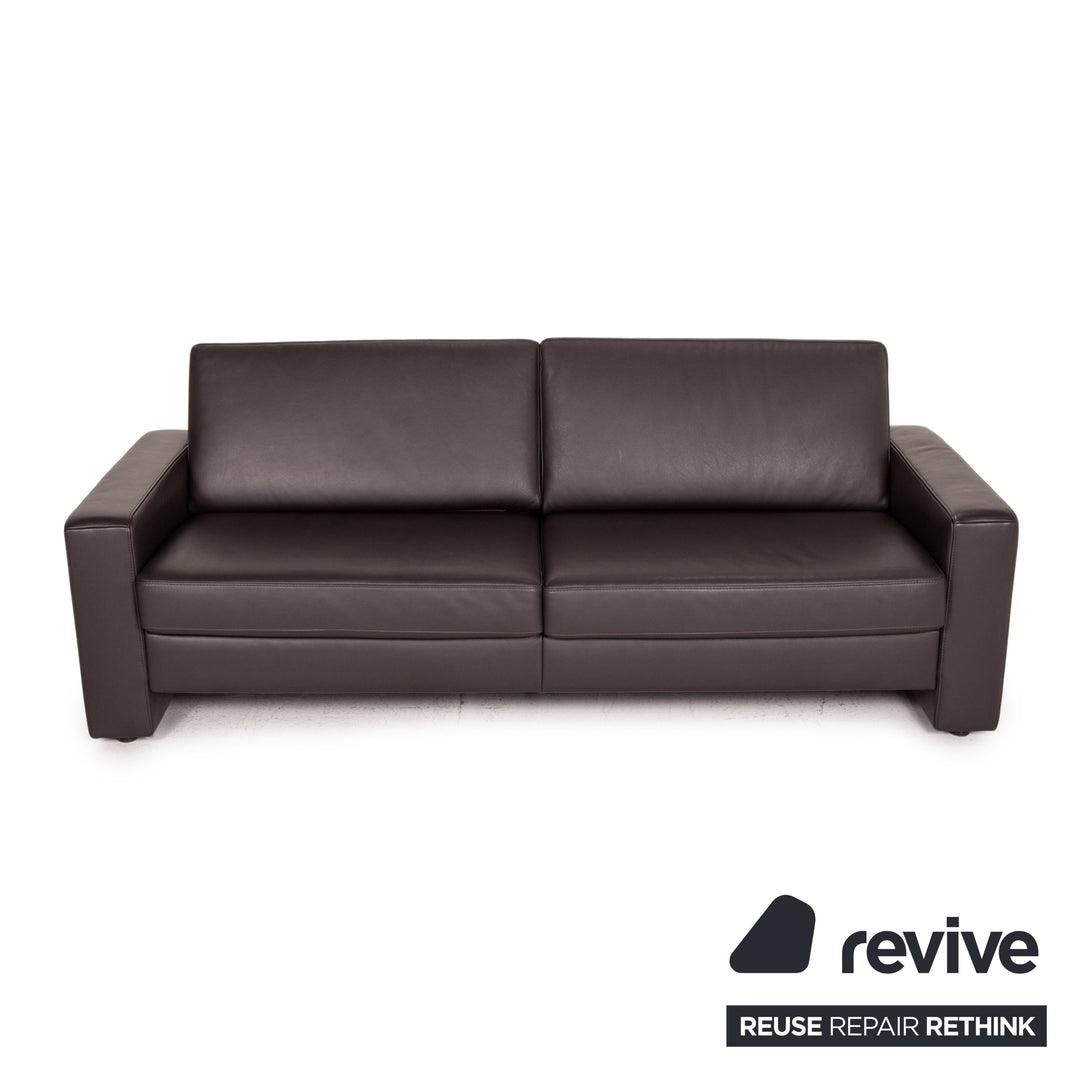 Ewald Schillig Concept Plus Canapé en cuir marron Canapé trois places marron foncé