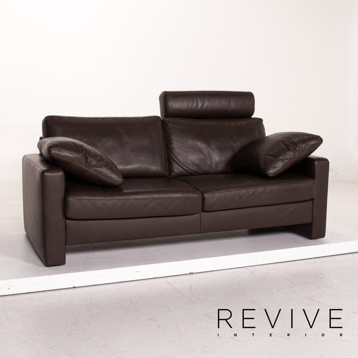 Ensemble de canapés en cuir Ewald Schillig Concept Plus marron marron foncé 1x trois places 1x deux places 1x fauteuil #15306