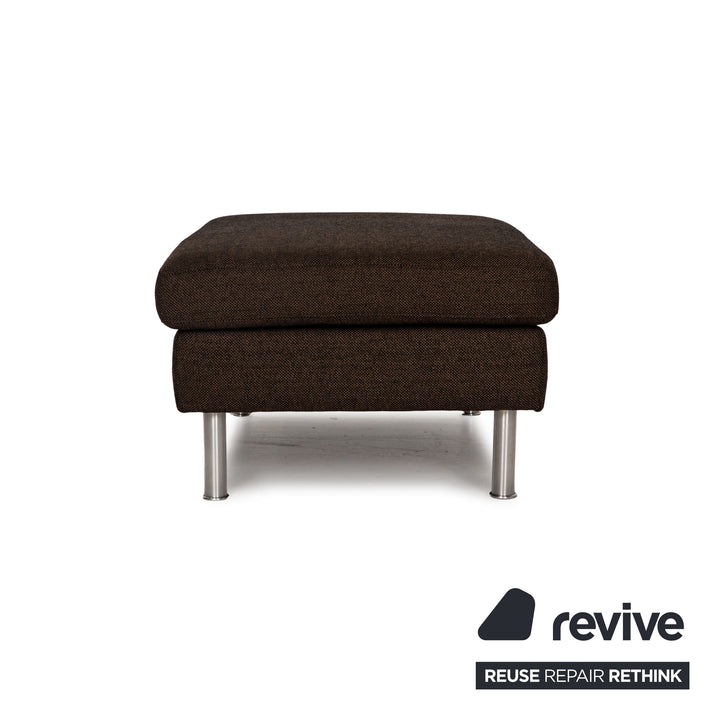 Ewald Schillig Domino ensemble de canapés en tissu marron canapé d'angle tabouret canapé