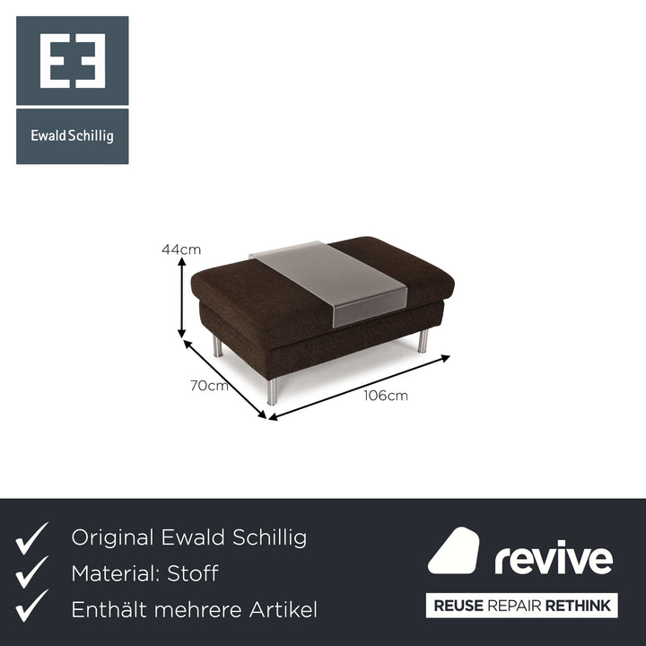 Ewald Schillig Domino ensemble de canapés en tissu marron canapé d'angle tabouret canapé