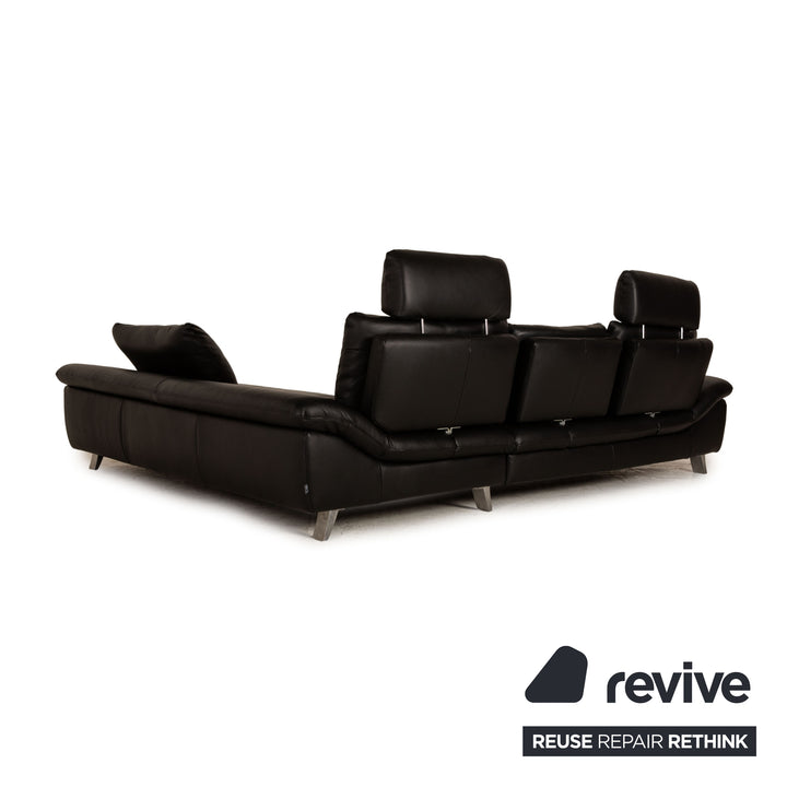 Ewald Schillig Dragon Leder Ecksofa Schwarz Sofa Couch Funktion