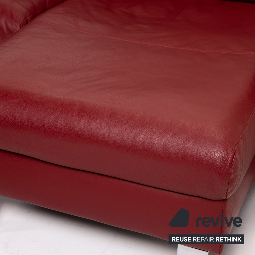 Ewald Schillig Flex Plus Dunkelrot Ecksofa Leder