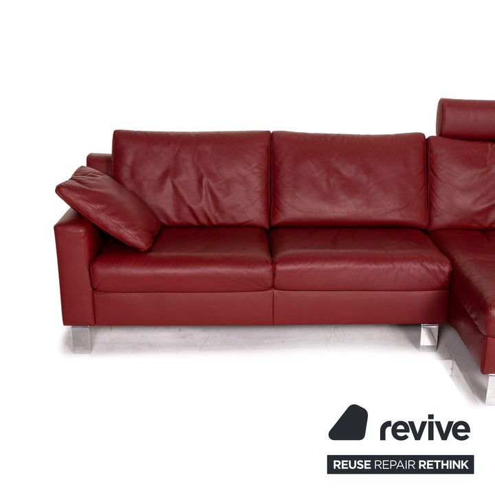 Ewald Schillig Flex Plus Dunkelrot Ecksofa Leder
