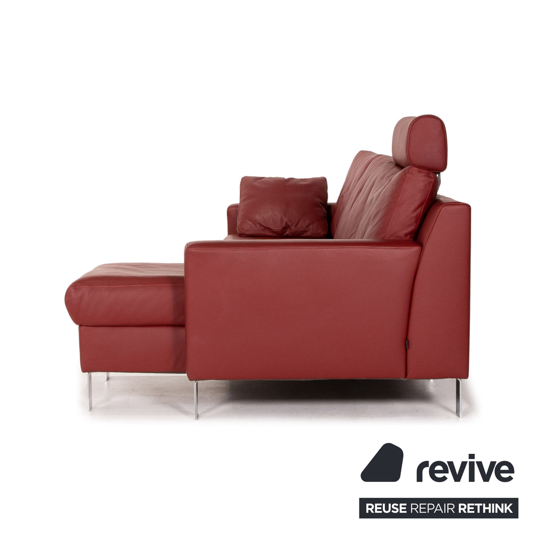 Ewald Schillig Flex Plus Dunkelrot Ecksofa Leder